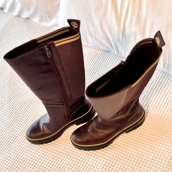 TIMBERLAND Malynn Waterproof Tall Boots Brown Full Grain Leather - Picture 8 of 16